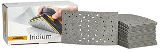 Mirka Schleifpapier Iridium 81x133 mm Klett 54-Loch Korn 60 50er Pack | Premium Schleifpapier mit Klett 54-Loch für Lack Spachtel Grundierung Holz Stahl Mineralwerkstoffe Kunststoff