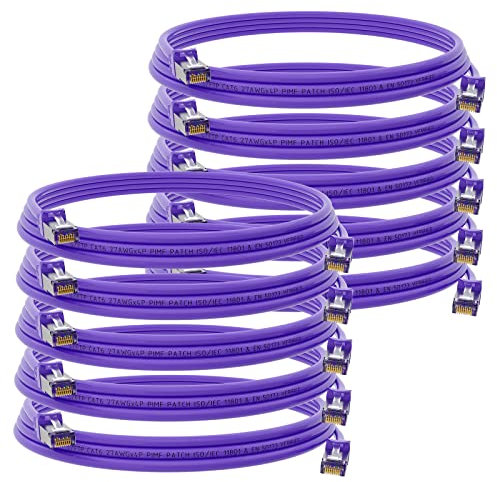 HB-DIGITAL 10x 0,5m Patchkabel RJ45 LAN CAT 6 Ethernetkabel Netzwerkkabel bis zu 1 Gbit/s CAT 6 Kupfer Profi S/FTP DSL für Patchpanel Switch Router Modem - Lila