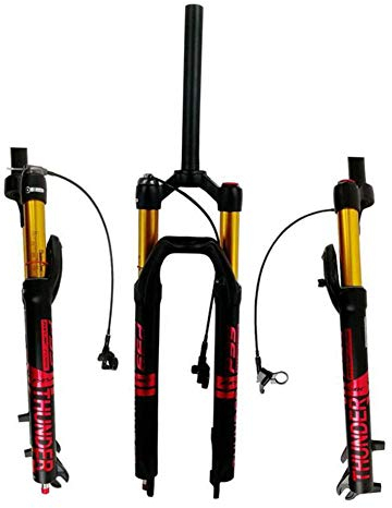 Forcella Anteriore Forcella di Sospensione MTB 27,5 29 Pollici Lega di Magnesio Lega di Alluminio Controllo Filo 1-1/8 '' Corsa 120MM (Regolazione Tartaruga E Coniglio),Red-29in