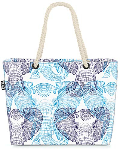 VOID Mandala Elefant Strandtasche Shopper 58x38x16cm 23L XXL Einkaufstasche Tasche Reisetasche Beach Bag