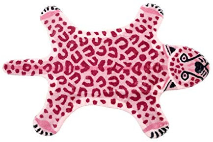 POHOVE Teppich mit Leoparden-/Löwen-/Tiger-Druck, Kunstfell-Teppich, Tierdruck, für Kinderzimmer, Dschungel-Themenzimmer, Spielzimmer