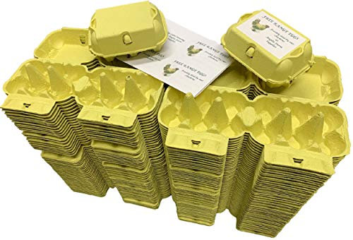 Anglia Farm Supplies - Effect 6 Marne Yellow Egg Boxes - fibre half dozen cartons - sheet 8 labels (100 Cartons)