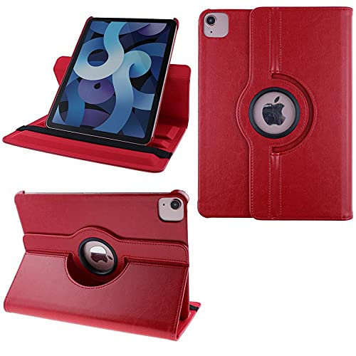 COOVY® 2.0 Etui pour Apple iPad Air 4 10.9 (Model 2020) Coque de Protection Rotation 360° Smart Housse Cover Case Stand Auto Réveil/Sommeil | Rouge