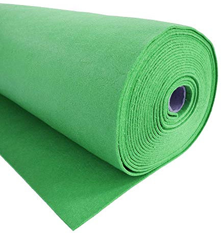 Waschbarer Bastelfilz 1,5mm 27 Farben Meterware Filz Zuschnitt ab 1m x 90cm Dekofilz Filzstoff, Farbe:kristallgrün