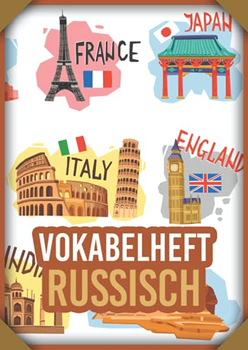 Vokabelheft Russisch: Vokabelbuch Dreispaltig Din A4 I Vokabeln Lernen Für Russland I 110 Seiten Mit Inhaltsverzeichnis