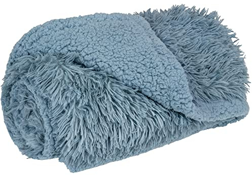PetAmi Waterproof Dog Blanket for Small Medium Dogs, Calming Fleece Cat Blanket, Couch Protector Washable Sherpa Faux Fur Pet Throw for Puppy, Soft Reversible 29x40 Light Blue