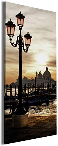 Wallario Leinwandbild Venedig - Lagune bei Sonnenuntergang - Wandbild 50 x 125 cm: Kunstdruck | Brillante lichtechte Farben | hochauflösend | verzugsfrei