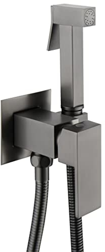 Bidet-Sprayer für Toilette, Handheld-Bidet heißes und kaltes Wasser, Messing Bidet Armaturen für die persönliche Hygiene, Bidet Sprühgerät Set,Gun gray