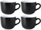 GBHOME Jumbo Soup Mugs with Handles, 24 Oz Large Coffee Mugs Set of 4, Ceramic Soup bowls for Coffee,Cereal,Snacks,Salad,Noodles etc Soup Cups,Microwave&Dishwasher safe,Matte Black-White Inside