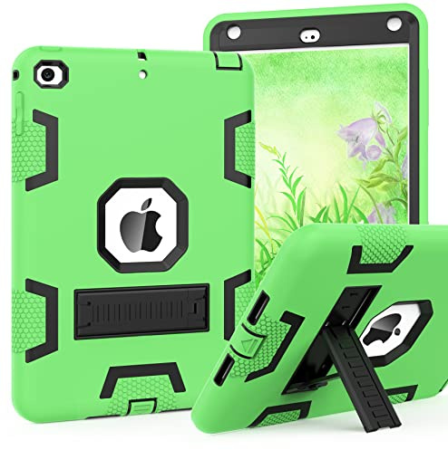 CCMAO iPad mini 5 Case 2019, iPad mini 4 Case 2015, Heavy Duty Shockproof Hybrid Protective Cover for iPad mini 5th/4th Generation 7.9 inch, Green+Black