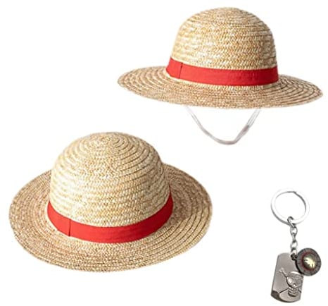Sombrero de paja de una pieza Cosplay Anime Dress Up Sombrilla Sun Hat y colgante de llave, Original, S/L