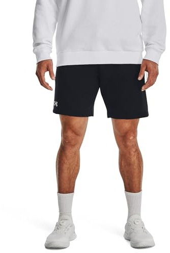Under Armour Men's UA Rival Fleece Shorts, (001) Black / / White, 4X-Large