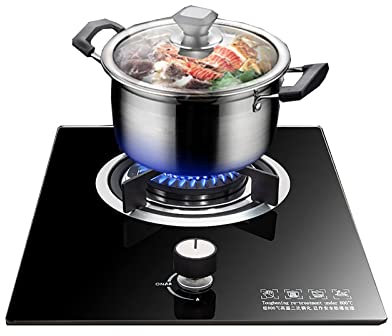 Cuisinière À Gaz Intégrée De 33 Cm, Cuisinière À Gaz De Comptoir De Cuisine Cuisinière À Gaz 5.KW, Table De Cuisson En Verre Trempé Noir Avec Protection Contre Les Flammes, For La Cuisine À Domicile (