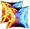 EIS Feuer Drache Kissenbezug Für Sofa Orientalische Bestie Gedruckt Kissenhülle 40x40cm Ost Dekokissen Glückverheißende Tiere Märchen Thema Raumdekoration 2er Set Kissenbezüge Couchkissen