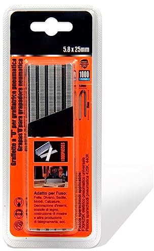 Tradineur Lot de 1000 agrafes pour agrafeuses pneumatiques en fer 5,8 x 25 mm