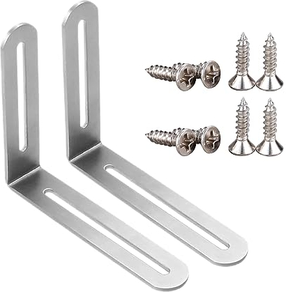 2 Piezas Soporte De Angulo Para De Acero Inoxidable,Soporte De Esquina Soporte En Forma De L De Ángulo Recto De 90 Grados Escuadras De Ángulo Con Tornillos Para Mesa Silla Acabado Cepillado