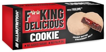 ALLNUTRITION Cookie, Zuckerfreie Kekse, Peanut Butter Strawberry Jelly - Erdnussbutter-Erdbeer-Gelee, 128 g