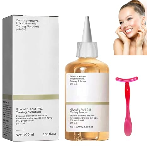 Feuchtigkeitsspendender Gesichtstoner,Glycolic Acid 7% Toning Resurfacing Solution,Glycolic Acid 7% Toning Solution,Glykolsäure-Serums-Essenz für das Gesicht Nährende Sanfte 100ML