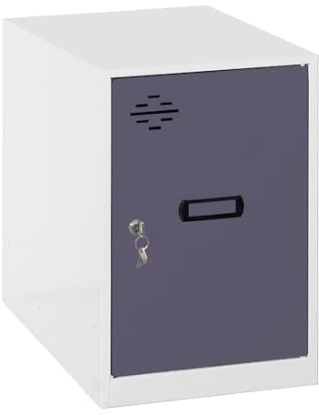 SimonRack Armadietto Metallico Piccolo; Armadio Metallico per Archiviazione, Armadio Multiuso, 475x300x500 mm, Bianco/Antracite - Simonlocker