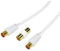 J&S UNIVERSE TV Aerial Coaxial Male to Male Cable, TV Coaxial Cable Ferrite Cores, Gold Plated Connectors, Compatible with TV, VCR, DVD- 1m White