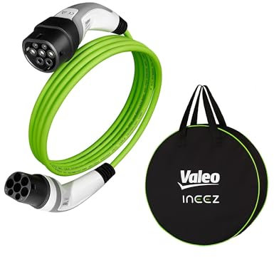VALEO Ineez 652109 - Cavo di Ricarica per Veicoli elettrici o ibridi Plug-in con Borsa per Il Trasporto - Tipo 2 su Tipo 2-7,4 kW - 10 Metri