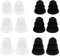 OTOTEC 12 Pairs Silicone Earbuds 3.8mm Ear Tips, Black & White, Triple Flange Eartips, Noise Isolation, Comfortable & Safe Earphones