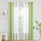 Woaboy Voile Vorhang Zweifarbiger Vorhang mit Ösen Transparente Gardine Ösenschal Dekoschal Fensterschal Lichtdurchlässig für Schlafzimmer und Wohnzimmer 2er Set 140x245cm Grün