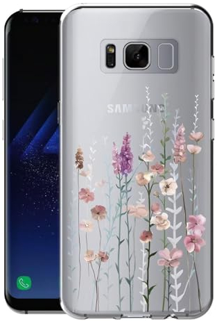 Kaywzo Hülle für Samsung Galaxy S8,Transparent TPU Handyhülle mit Gemälde Blume Muster,Ultradünn Stoßfester Schutzhülle,Schön Silikon Cover Case-3