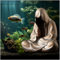 livelyfish Aquarium Buddah Statue Asiatische Japanische Buddhistische Figur Zen Buddha Skulptur für Aquarium Garten Aquarium Dekorationen Gold