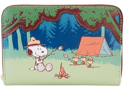 Loungefly Peanuts 50th Anniversary Snoopy's Beagle Scouts Zip Around Wallet, bunt, Talla única, Casual