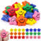 Ainiv 24 Stück Stern Lächeln Gesicht Stressbälle, 5.2cm Stern Schaum Smile Ball Sternform Stressball Relief Stern Stress Ball Lächeln Stressball für Schule Belohnung Student Party Tasche Füllstoffe