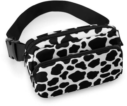 JZemdybill Hüfttasche, Kuhmuster, Milch, Kuh, verstellbare Bauchtasche zum Laufen, Spazierengehen, Wandern, siehe abbildung, 20x13cm
