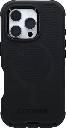 OtterBox Defender Series MagSafe Hülle für iPhone 16 Pro, stoßfest, sturzsicher, extrem robust, Schutzhülle, 7X getestet nach Militärstandard, Schwarz, Keine Einzelhandelsverpackung