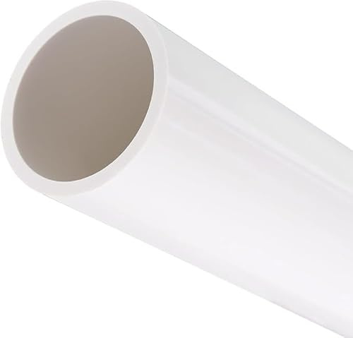 MACHSWON PVC Pipe 57mm ID 63mm OD 350mm Length Round Plastic Rigid Tubing High Impact for Drain Pipe Cable Sleeve(White)