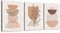 WENGTIAO 3 Pièces Boho Abstraite Ligne Géométrique Tableau Decoration Murale Encadré Toile Peinture Minimaliste Neutre Marron et Beige Decoration Murale Salon Maison Deco Chambre 40x60cmx3