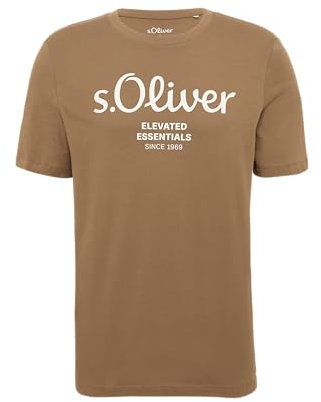 s.Oliver Herren T-Shirt mit Logo-Print – aus Baumwolle, Regular Fit, Rundhals