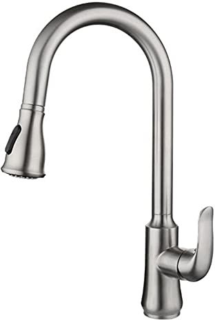 HXFFXHF Duschkopf Küchenarmaturen mit ausziehbarer Brause 360°-Drehung Edelstahl Gebürstet Heiß und kalt Multifunktionaler Küchenmischer-Duschkopf