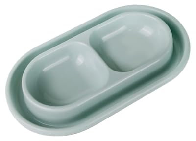 Gamelle anti-fourmis pour chat - Gamelles peu profondes pour nourrir le riz - Mangeoire en plastique PP - Gris - 27 x 15,50 x 3,50 cm