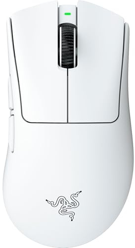 Razer DeathAdder V4 Pro Wireless Gaming Mouse: 57g Lightweight - HyperSpeed Wireless Gen-2 - Optical Scroll Wheel - Optical Switches Gen-4 - Focus Pro 45K Sensor Gen-2 - Up to 150 Hr Battery - White