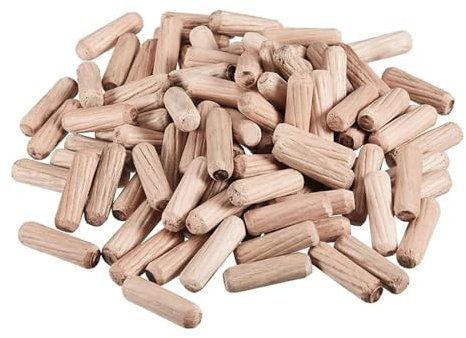 Tasselli di legno assortiti, Tasselli in legno, confezione da 100, scanalati, smussati, in legno duro, varie misure(6 x 20mm)