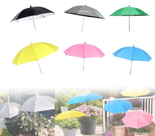 IMUNKT Klein Pflanzenschirm 50cm, Gartenschirm, Verstellbare Pflanzenschutz Regenschirm, Pflanzen-Schattenschutz, Für Gartenbeete, Hof, Blumenbeet -1 STK(Pink)