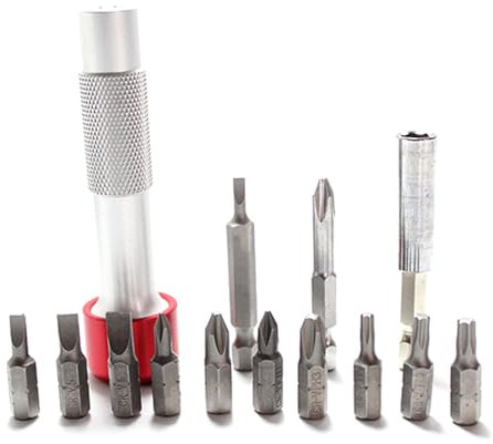 YUOIUX Screwdriver Handle Aluminum Handle Screwdriver Handle and Set Tool for Repairs and Drillings Hand Drill Repair