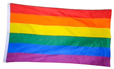 Toddmomy Bandera Arcoíris Grande de Poliéster para Orgullo Gay Resistente y Colorida para Decoración Interior y Exterior
