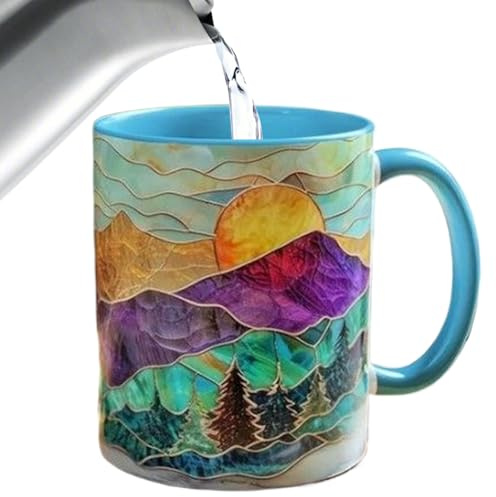 da caffè con design al tramonto per latte e bevande, adatta per cappuccino, vino, succhi di frutta, birra, cucina, caffetteria, ristorante, casa e per feste di compleanno