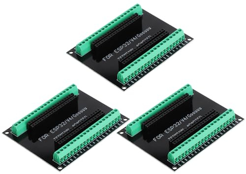 TNSLAND ESP32 Breakout Board 38 Pin GPIO Erweiterungsboard - ESP32 Board GPIO Splitter Adapter mit Screw Terminal & Pin Header, Doppel PCB, Kein Löten für ESP32 Entwicklungsboard DIY Projekte 3 Stück