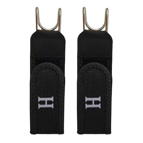 Taktischer Metallhaken, elastischer Gürtel, 3,8 cm breit, elastischer EDC-Gürtel mit Metallhaken und ohne Schnalle, magisches Klebeband für Männer und Frauen (schwarz, 2 Stück)