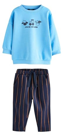NEXT Jungen Gemusterte Jogginghose und Sweatshirt im Set 62-122