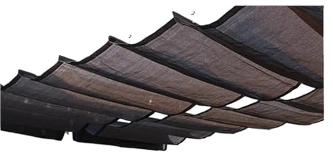 95% HDPE Tela retráctil Onda Parasol Red jardín pérgola Piscina sombreado Velas toldo Deslizante para terraza, solárium o Patio(Coffee,1.2mx5m)