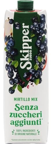 Skipper Succo di Mirtillo Senza Zuccheri Aggiunti, 1L, Confezione da 12 Brick