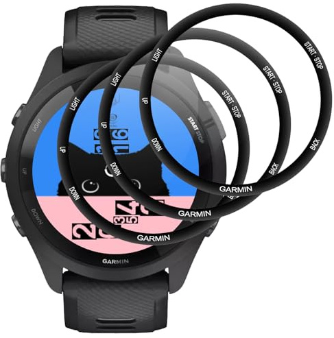 IQShield Protection Écran pour Garmin Forerunner 265, Haut Définition Verre Trempé, Vitre Protection de Anti Rayures, 3D Couverture Complète, Anti-Empreintes - 3 Pièces